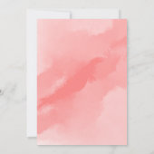 Koraal Roze Eenvoudige Elegante Waterverf Wedding Kaart (Achterkant)