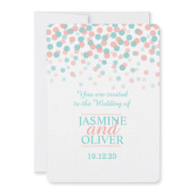 Koraal roze en blauwgroen groen blauw bruiloft uit