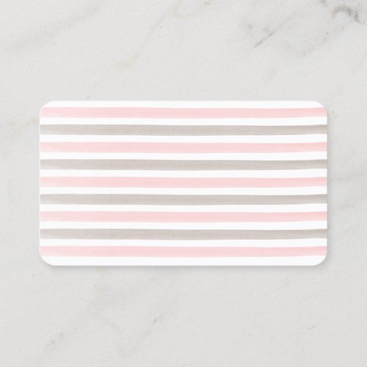 Koraal Roze en Bruin Hart en Pijl Visitekaartje (Achterkant)