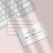 Koraal Roze en Bruin Hart en Pijl Visitekaartje