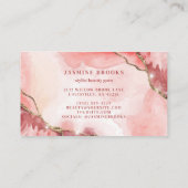 Koraal Roze en Goud Elegant Marmer Visitekaartje (Achterkant)