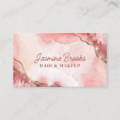 Koraal Roze en Goud Elegant Marmer Visitekaartje (Voorkant)