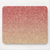 Koraal Roze en Gouden Faux Glitter Muismat (Voorkant)