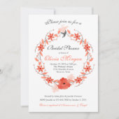 Koraal Roze en Oranje bloemenkrans vrijgezellenfee Kaart (Voorkant)