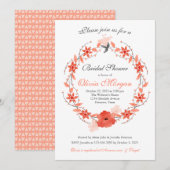 Koraal Roze en Oranje bloemenkrans vrijgezellenfee Kaart (Voorkant / Achterkant)