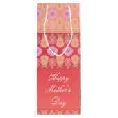 Koraal roze en perzik wijn cadeautas (Achterkant)