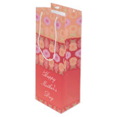 Koraal roze en perzik wijn cadeautas (Voorkant Gekanteld)