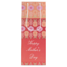 Koraal roze en perzik wijn cadeautas