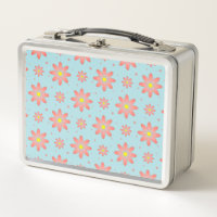Koraal roze en poeder blauw delicate daisy bloemen