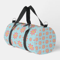 Koraal roze en poeder blauw delicate daisy bloemen