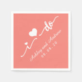 Koraal Roze en Wit I Do Papier servet (Voorkant)