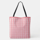 Koraal Roze en Wit Tote Bag (Achterkant)