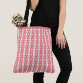 Koraal Roze en Wit Tote Bag (Dichtbij)