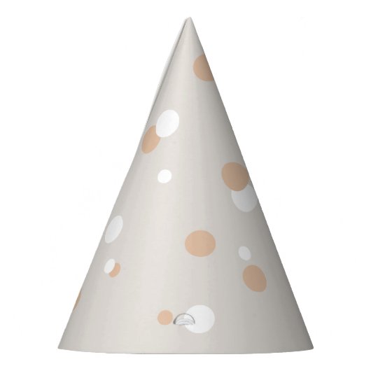Koraal Roze en Witte Confetti Beige Feesthoedjes (Links)