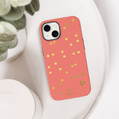 Koraal Roze Faux Gouden Folie Confetti Stippen Mon Case-Mate iPhone Case