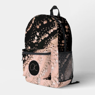 Koraal Roze Faux Munt Gypsy Sjaal Monogram Bedrukte Rugzak