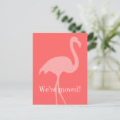 Koraal roze flamingo bewegende briefkaarten voor n (Staand voorkant)