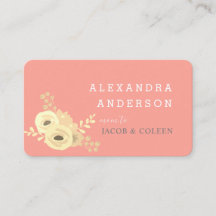 Koraal Roze Gele Roos Bloemen Mama Visitekaartje