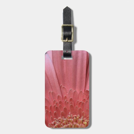  koraal roze Gerbera Daisy Bagagelabel (Voorkant verticaal)