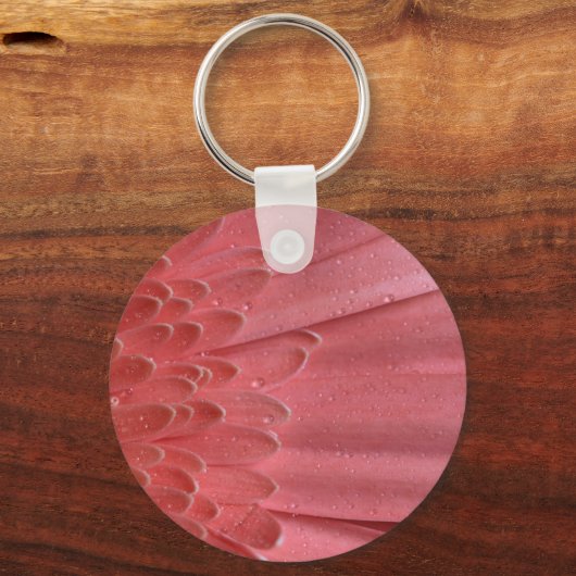  koraal roze Gerbera Daisy Sleutelhanger (Voorkant)