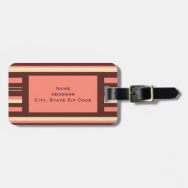 Koraal Roze Gestreepte Reiszak ID Custom Bagagelabel