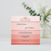 Koraal Roze Gestreepte Tone op Tone Wedding Kaart (Staand voorkant)