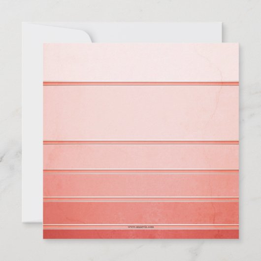 Koraal Roze Gestreepte Tone op Tone Wedding Kaart (Achterkant)
