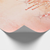 Koraal roze gouden glitters glazuur roze verjaarda cadeaupapier (Hoek)