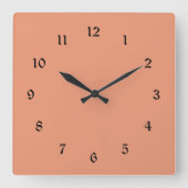 Koraal-roze gouden kleur vierkante klok (Voorkant)