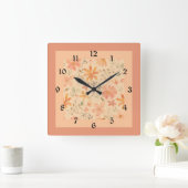 Koraal roze gouden mix en match vierkante klok (Huis)