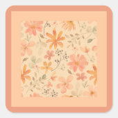 Koraal roze gouden mix en match vierkante sticker (Voorkant)