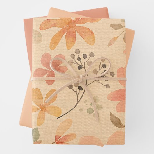 Koraal-roze Gouden Stevige kleur Inpakpapier Vel (In situ)