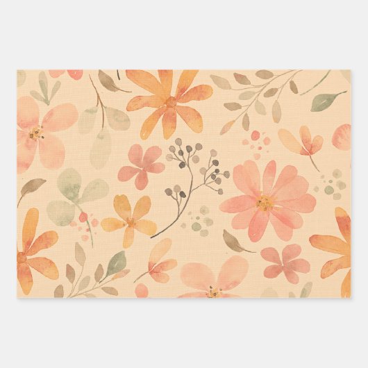 Koraal-roze Gouden Stevige kleur Inpakpapier Vel (Voorkant)