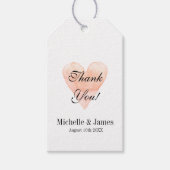 Koraal roze hart bruiloft dank u gunst cadeau labe cadeaulabel (Voorkant)