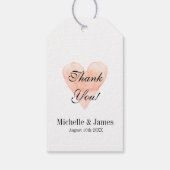 Koraal roze hart bruiloft dank u gunst cadeau labe cadeaulabel (Achterkant)