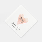 Koraal roze hart elegante bruiloft lunch servetten (Hoek)