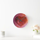 koraal roze hart ronde klok (Huis)