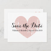 koraal roze hart Save the date briefkaarten (Voorkant / Achterkant)