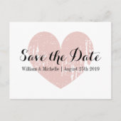  koraal roze hart Save the date briefkaarten (Voorkant)