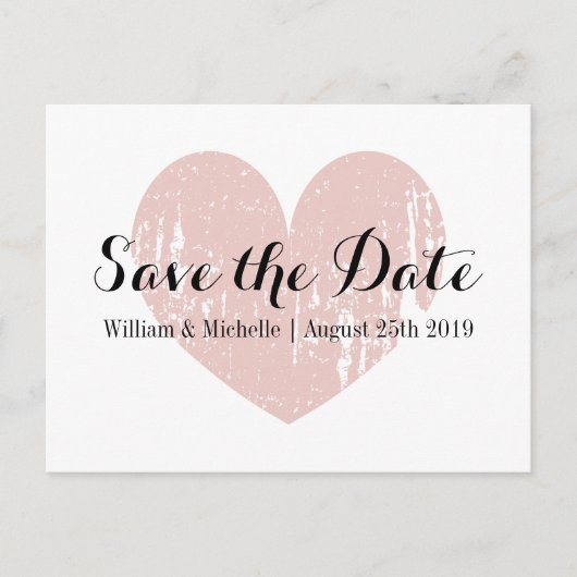 koraal roze hart Save the date briefkaarten (Voorkant)