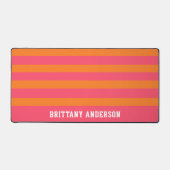 Koraal Roze & Helder Sinaasappel Strepen Patroonna Bureaumat (Voorkant)