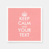 Koraal roze houden kalm en jouw tekst papieren ser servet (Voorkant)