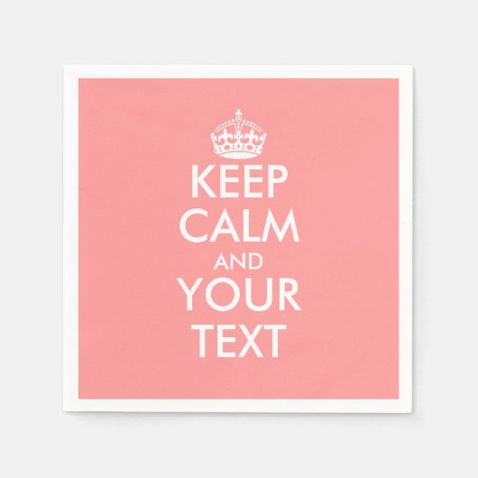Koraal roze houden kalm en jouw tekst papieren ser servet (Voorkant)