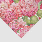 Koraal Roze Hydrangea Floral Pattern Tissuepapier (Detail)
