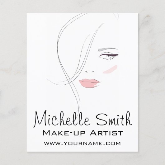 Koraal roze lippen make-up artiest branding flyer (Voorkant)