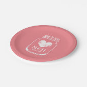  Koraal Roze Mason Jar Wedding Party borden Papieren Bordje (Gekanteld)