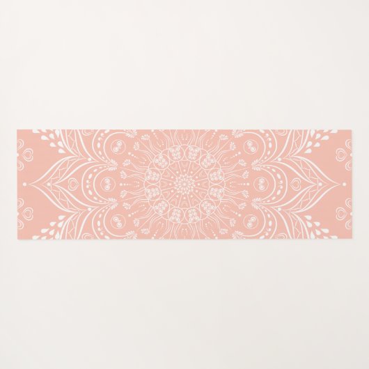 Koraal Roze Mooie Mandala Gepersonaliseerde Boho Yogamat (Achterkant (horizontaal))