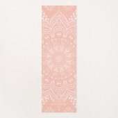 Koraal Roze Mooie Mandala Gepersonaliseerde Boho Yogamat (Voorkant)