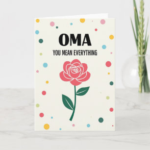 Koraal Roze Oma Verjaardagskaart Kaart