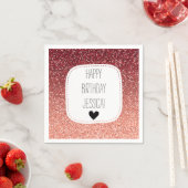 Koraal Roze Ombre Faux Glitter Servetten (Insitu)